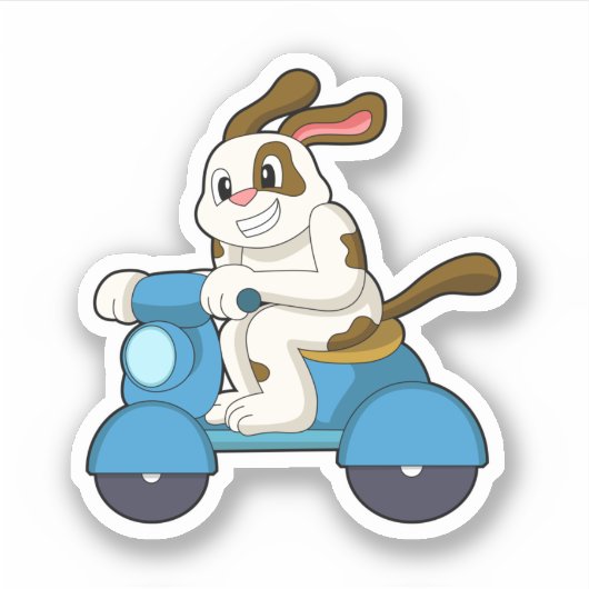Dog als Biker met Scooter.PNG Sticker (Voorkant)