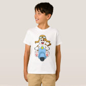 Dog als Biker met Scooter.PNG T-shirt (Voorkant volledig)