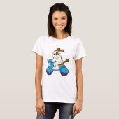 Dog als Biker met Scooter.PNG T-shirt (Voorkant volledig)