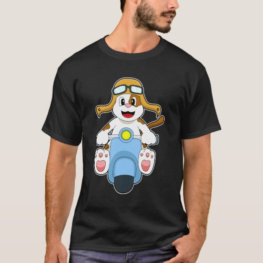 Dog als Biker met Scooter.PNG T-shirt (Voorkant)