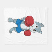 Dog als Boxer met Boxing-handschoenen Fleece Deken (Voorkant (Horizontaal))