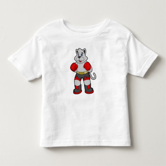 Dog als Boxer met Boxing-handschoenen Kinder Shirts (Voorkant)