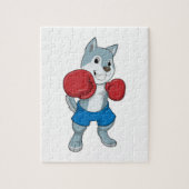 Dog als Boxer met Boxing-handschoenen Legpuzzel (Verticaal)