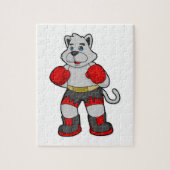 Dog als Boxer met Boxing-handschoenen Legpuzzel (Verticaal)