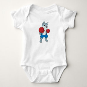 Dog als Boxer met Boxing-handschoenen Romper