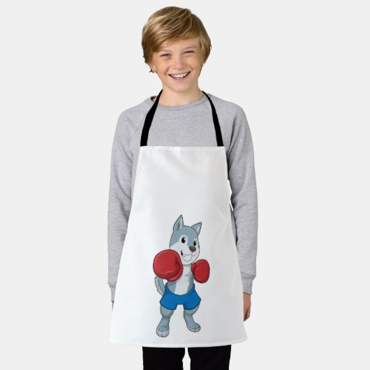 Dog als Boxer met Boxing-handschoenen Schort (Gedragen)