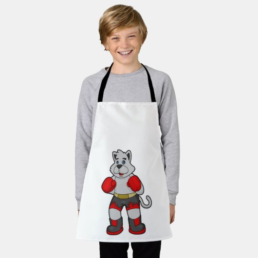 Dog als Boxer met Boxing-handschoenen Schort (Gedragen)