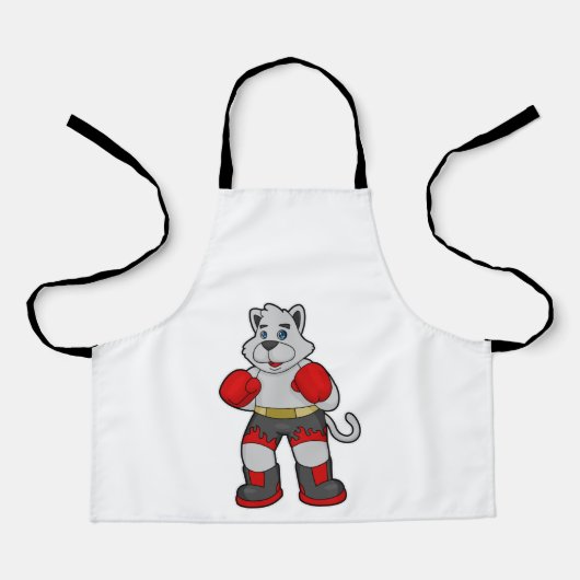 Dog als Boxer met Boxing-handschoenen Schort (Voorkant)