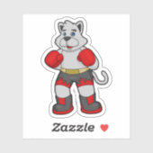 Dog als Boxer met Boxing-handschoenen Sticker (Vel)