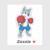 Dog als Boxer met Boxing-handschoenen Sticker (Vel)
