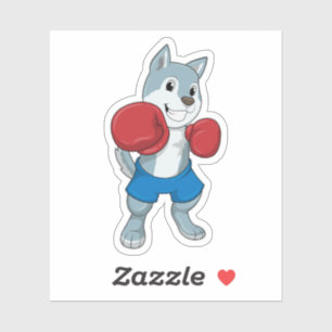 Dog als Boxer met Boxing-handschoenen Sticker