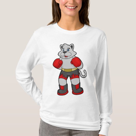 Dog als Boxer met Boxing-handschoenen T-shirt (Voorkant)