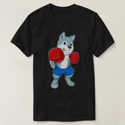 Dog als Boxer met Boxing-handschoenen T-shirt (Design voorkant)