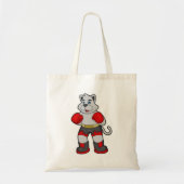 Dog als Boxer met Boxing-handschoenen Tote Bag (Voorkant)
