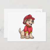 Dog als brandweerman met brandhelm briefkaart (Voorkant / Achterkant)