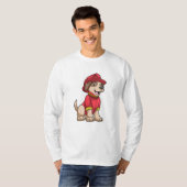 Dog als brandweerman met brandhelm t-shirt (Voorkant volledig)