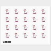 Dog als Bride met bruiloft-jurk en bloemen Ronde Sticker (Vel)