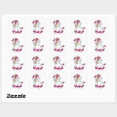 Dog als Bride met bruiloft-jurk en bloemen Vierkante Sticker (Vel)