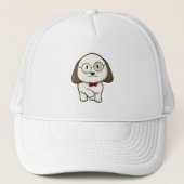 Dog als bruin met Stropdas en bril Trucker Pet (Voorkant)