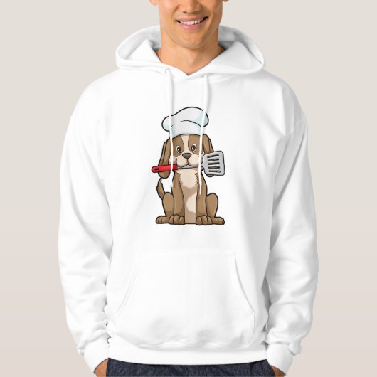 Dog als Cook met Chef's pet & Spatula Hoodie (Voorkant)