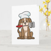 Dog als Cook met Chef's pet & Spatula Kaart (Gele Bloem)