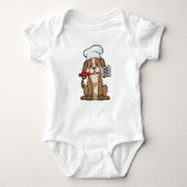 Dog als Cook met Chef's pet & Spatula Romper (Voorkant)