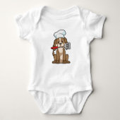 Dog als Cook met Chef's pet & Spatula Romper (Voorkant)
