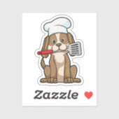 Dog als Cook met Chef's pet & Spatula Sticker (Vel)