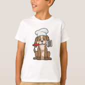 Dog als Cook met Chef's pet & Spatula T-shirt (Voorkant)