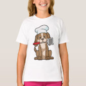 Dog als Cook met Chef's pet & Spatula T-shirt (Voorkant)