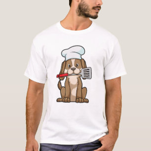 Dog als Cook met Chef's pet & Spatula T-shirt