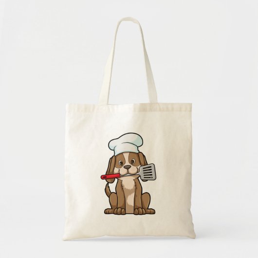 Dog als Cook met Chef's pet & Spatula Tote Bag (Voorkant)