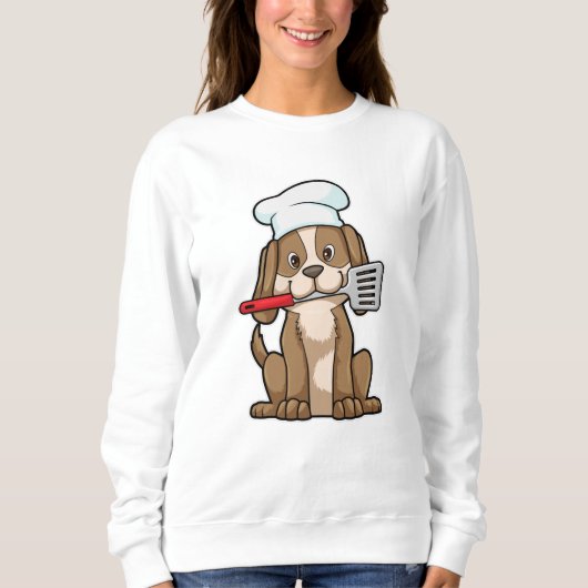 Dog als Cook met Chef's pet & Spatula Trui (Voorkant)