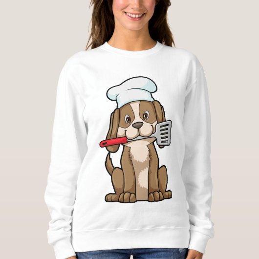 Dog als Cook met Chef's pet & Spatula Trui (Voorkant)
