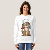 Dog als Cook met Chef's pet & Spatula Trui (Voorkant volledig)