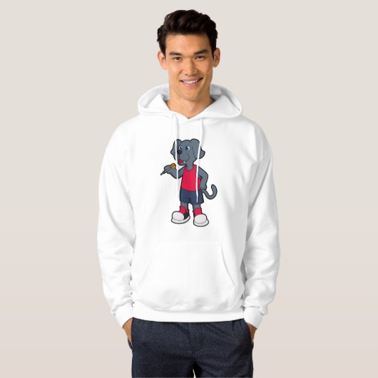 Dog als Dart speler met Darts Hoodie (Voorkant volledig)