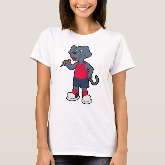 Dog als Dart speler met Darts T-shirt (Voorkant)
