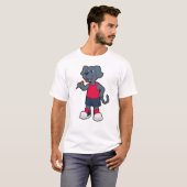 Dog als Dart speler met Darts T-shirt (Voorkant volledig)