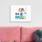 Dog als dokter met spuit canvas afdruk (Insitu (Woonkamer))