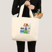Dog als dokter met spuit grote tote bag (Voorkant (product))