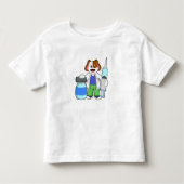 Dog als dokter met spuit kinder shirts (Voorkant)
