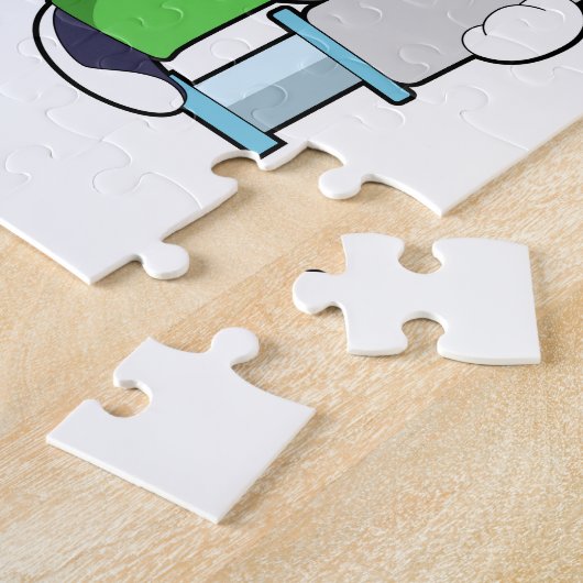 Dog als dokter met spuit legpuzzel (Zijkant)