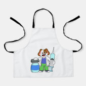 Dog als dokter met spuit schort (Voorkant)