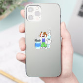 Dog als dokter met spuit sticker (Telefoon)