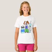 Dog als dokter met spuit t-shirt (Voorkant volledig)