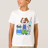 Dog als dokter met spuit t-shirt (Voorkant)
