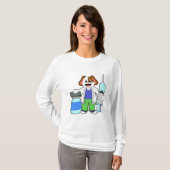 Dog als dokter met spuit t-shirt (Voorkant volledig)