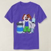 Dog als dokter met spuit t-shirt (Design voorkant)