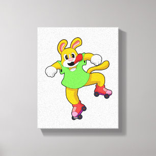 Dog als gealigneerde Skater met gealigneerde Schaa Canvas Afdruk