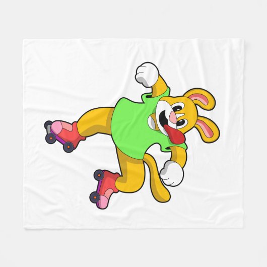 Dog als gealigneerde Skater met gealigneerde Schaa Fleece Deken (Voorkant (Horizontaal))